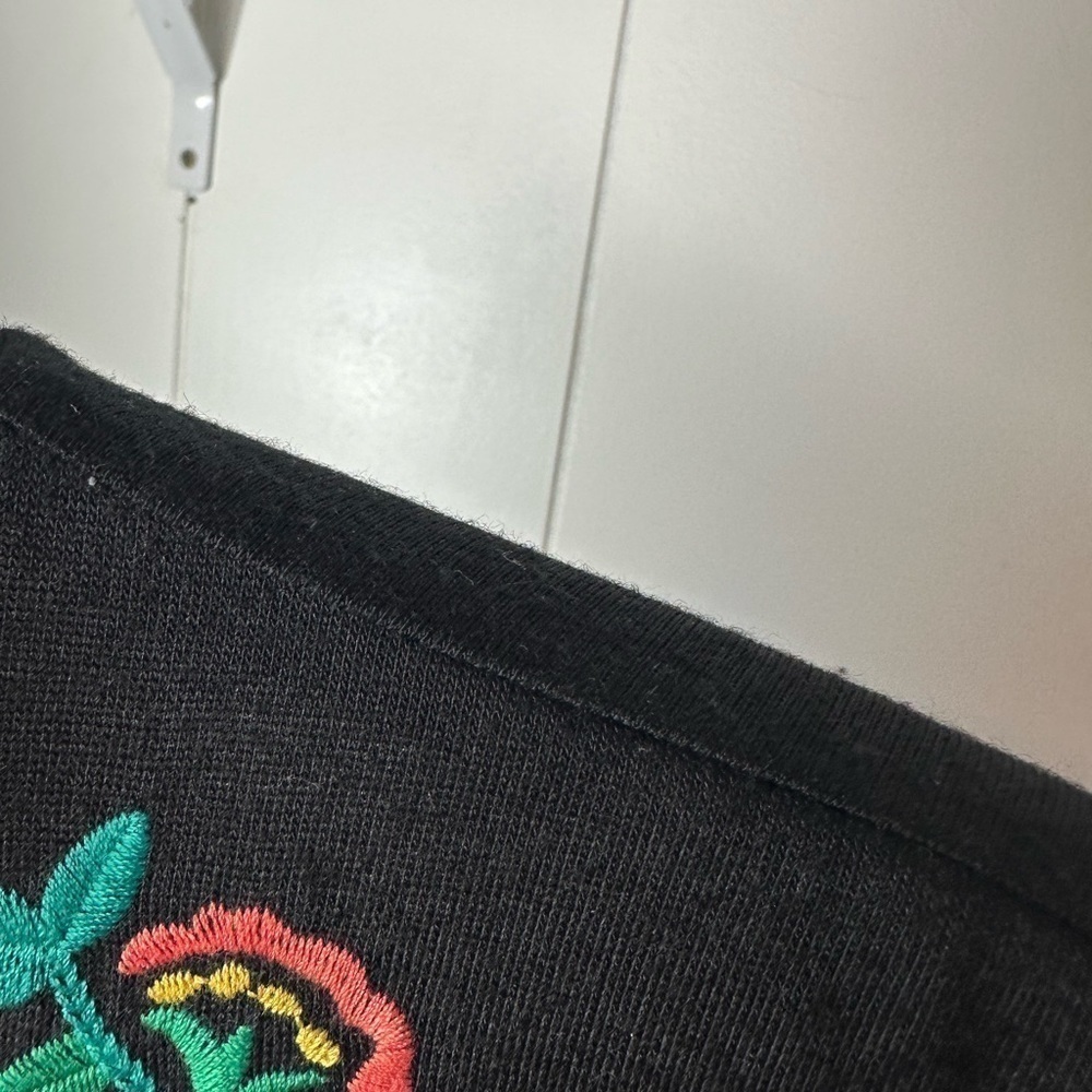 NWT Loft Black Long Sleeve Top with Floral Embroidery Women’s Size Large - Picture 12 of 12